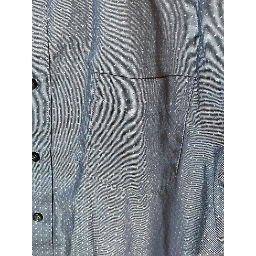 Van Heusen Studio Men’s XL Navy Blue Long Sleeve Button Down Shirt Used - Picture 2 of 6